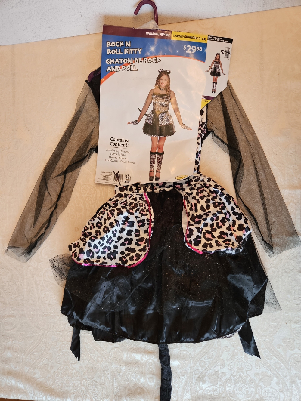 Rock 'n Roll Kitty Costume, Size Women Large, 12-14, NWT